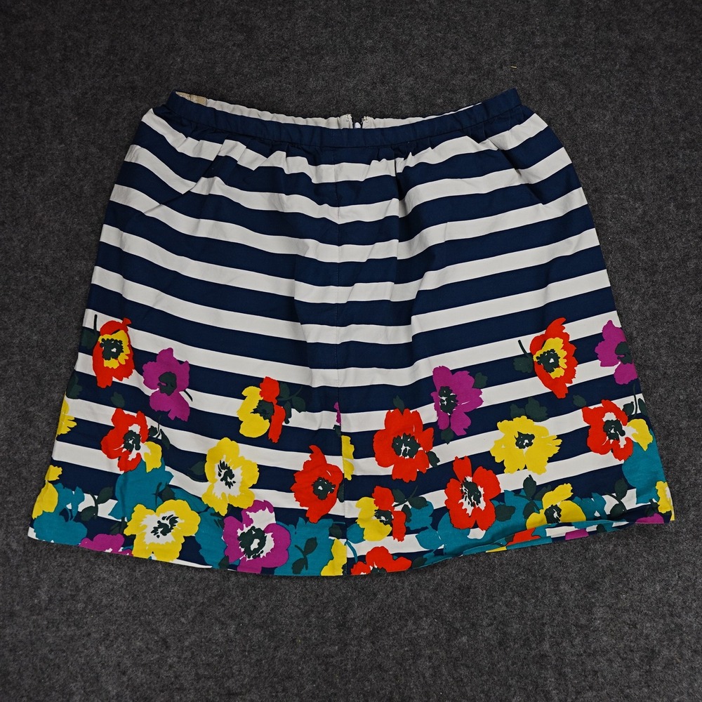 Banana Republic Floral Stripe Mini Skirt - Size 4 - Blue,‎ White & Colorful